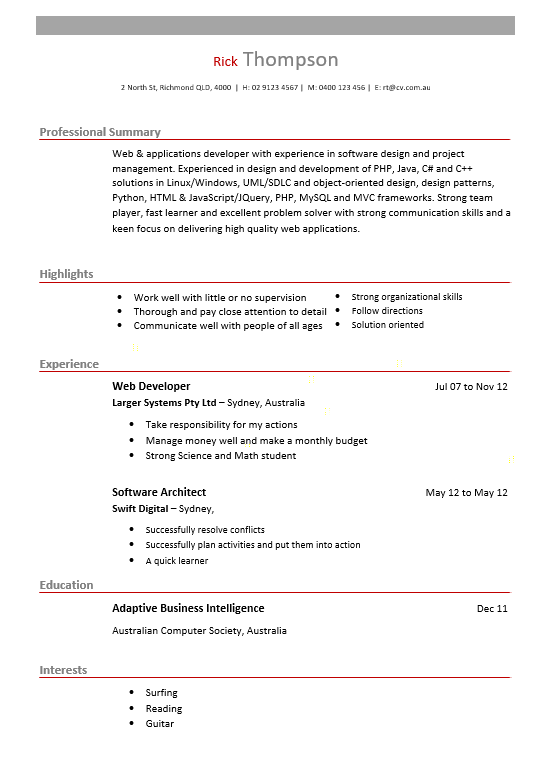 Civil Engineer - Red Contemporary